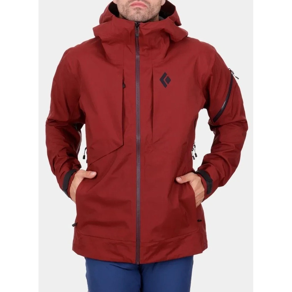Black Diamond Mission Shell Gore-tex Jacket Mens Small Red Oxide Ski Hooded $650